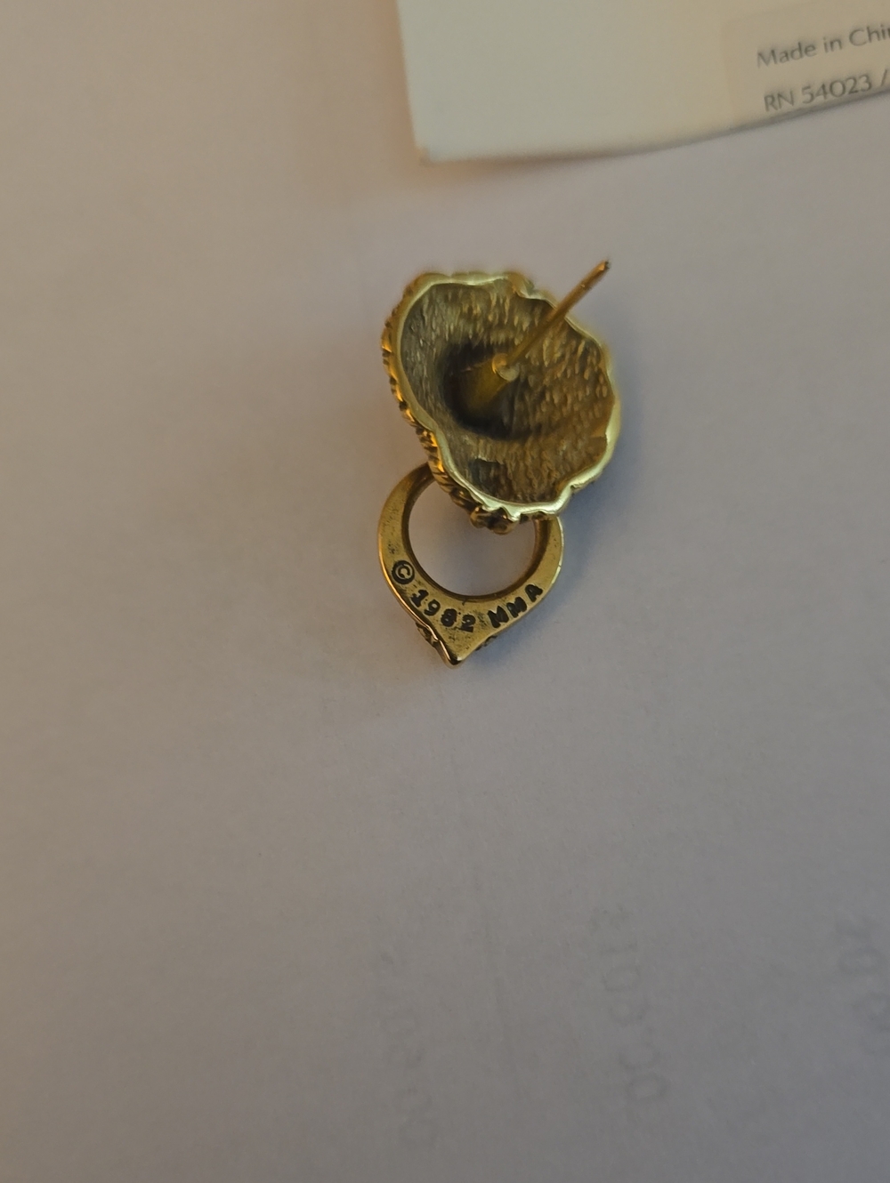 Metropolitan Museum Of Art Lions Head Earrings 1982 And Pin - Picture 3 of 6